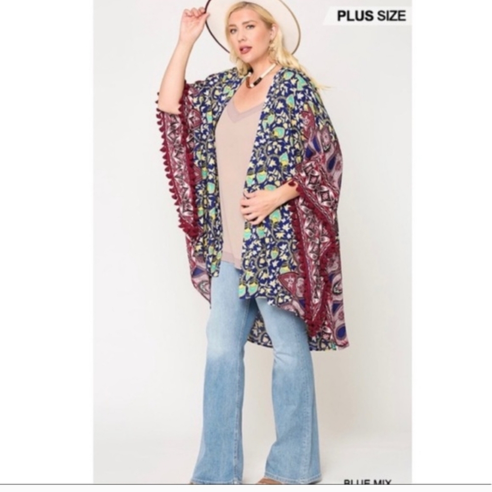 Gigio by Umgee NWT Size XL Open Cardigan/ Duster/Kimono - Picture 4 of 5